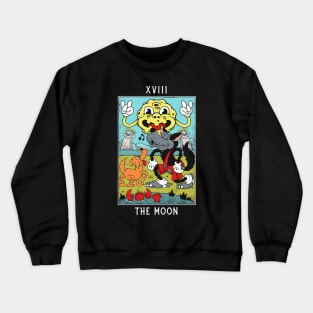 The Moon - Mystical Medleys - Vintage Rubber Hose Cartoon Tarot Crewneck Sweatshirt